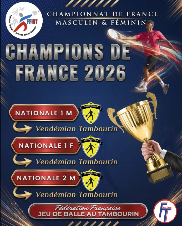 Champions de France 2026 — le triplé de Vendémian
