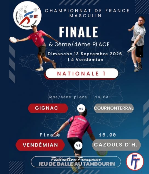 Finale de Nationale 1 masculine — 13 septembre 2026 à Vendémian