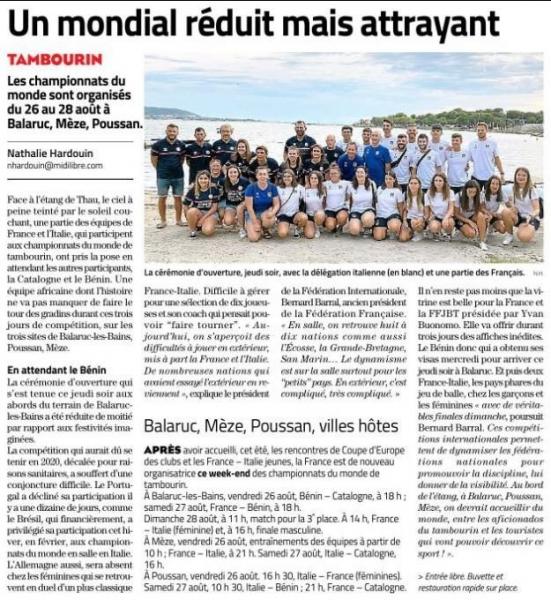 2022 – Championnat du Monde de Tambourin en extérieur